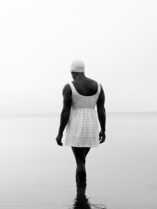 bather in water